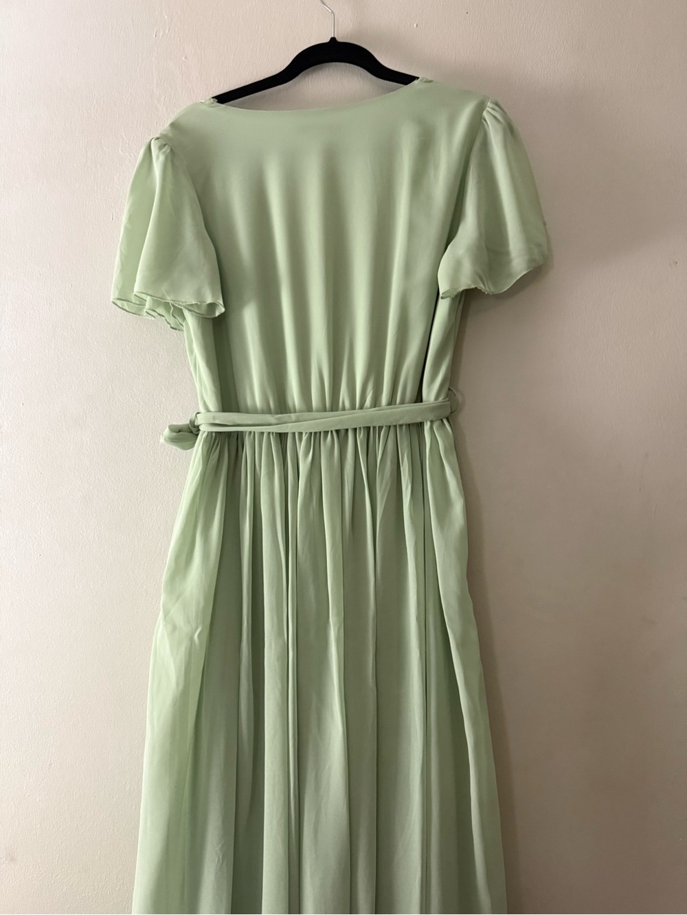 Baltic Born Sage Green Wrap Maxi Dress Flutter Sleeves DM1963 L - Picture 3 of 8